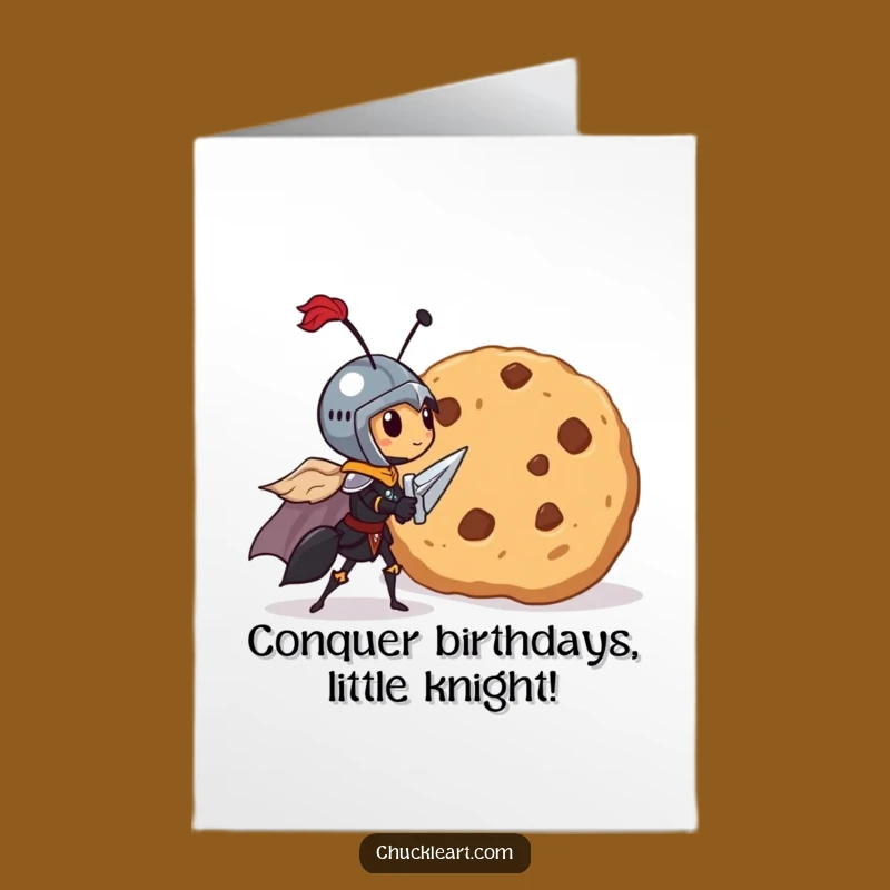 Free Printable Ant Knight Birthday Card: Cookie Quest - Downloadable Funny Gift