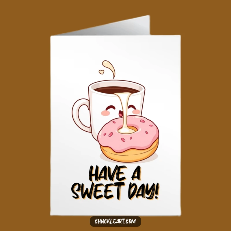 Free Printable Birthday Card: Funny Coffee Donut Love - Downloadable DIY Sweet Gift