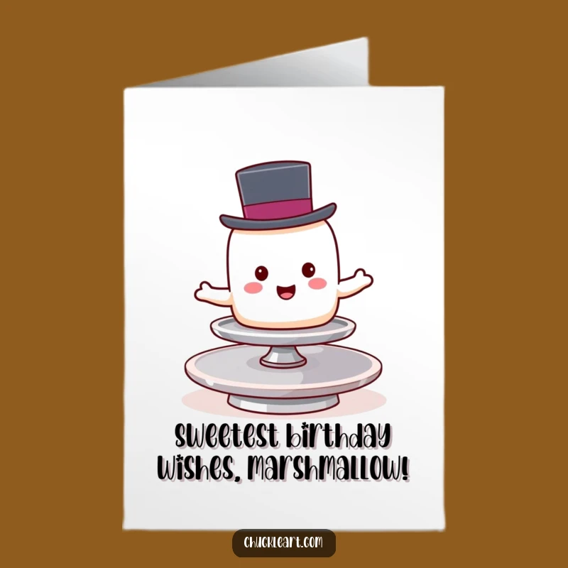 Free Printable Birthday Card: Funny Marshmallow Balancing, Perfect Downloadable Gift