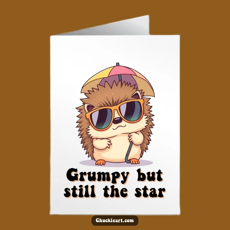 Free Printable Birthday Card: Grumpy Hedgehog Napping, Hilarious Downloadable Gift