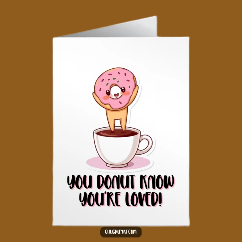 Free Printable Donut Headstand Birthday Card: Funny Coffee Lover Downloadable Gift