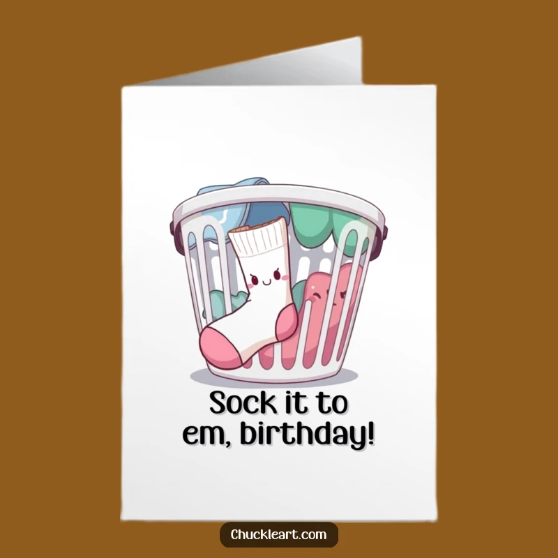Free Printable Escaping Sock Birthday Card - Funny Downloadable Gift
