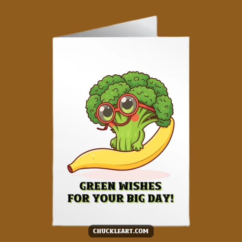 Free Printable Funny Birthday Card: Broccoli's Monocled Climb for a Hilarious Celebration