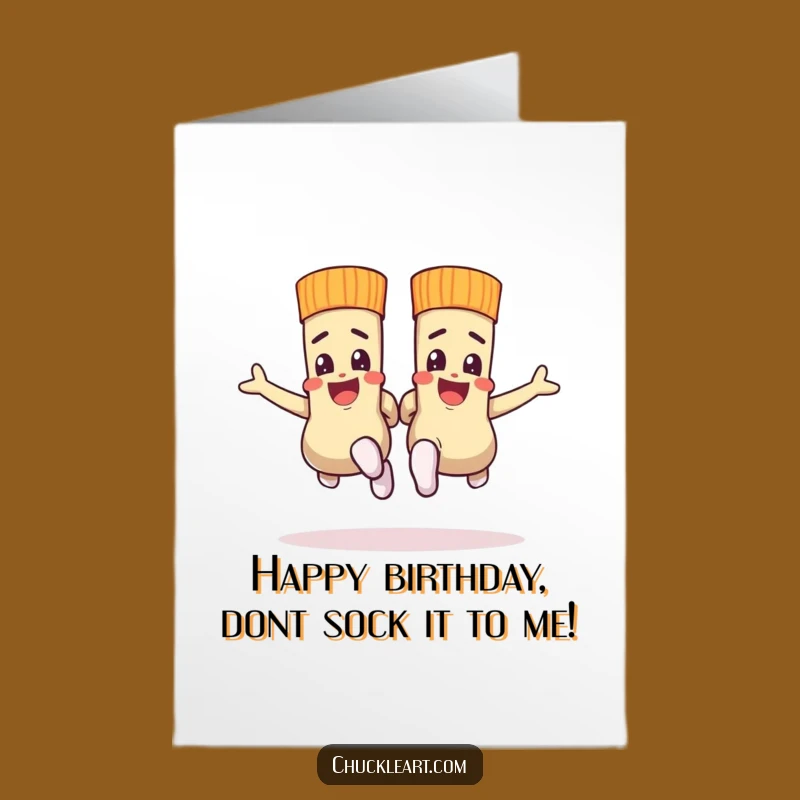 Funny Free Printable Birthday Card: Sock Race Surprise - Hilarious Downloadable Gift!