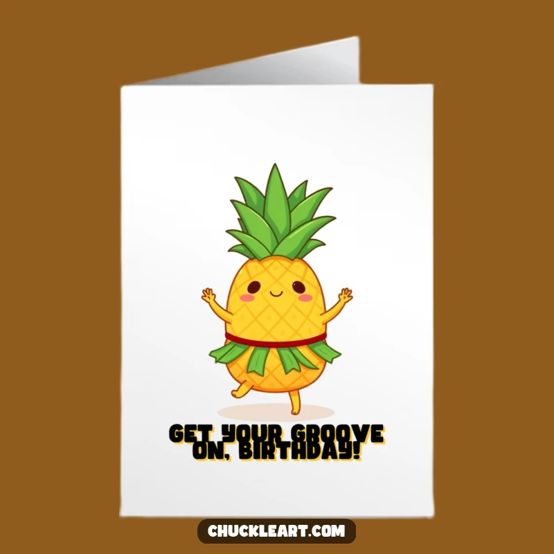 Free Printable Birthday Card: Dancing Pineapple Fun, Energetic Downloadable Gift
