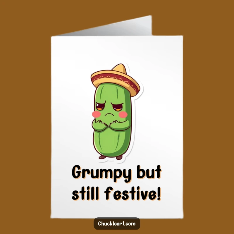 Free Printable Birthday Card: Funny Grumpy Pickle Hug Design - Downloadable DIY Gift