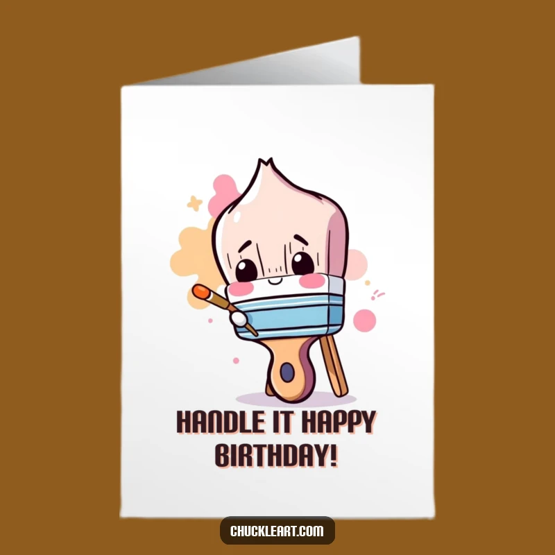 Funny Free Printable Birthday Card: Clumsy Paintbrush DIY Downloadable Gift