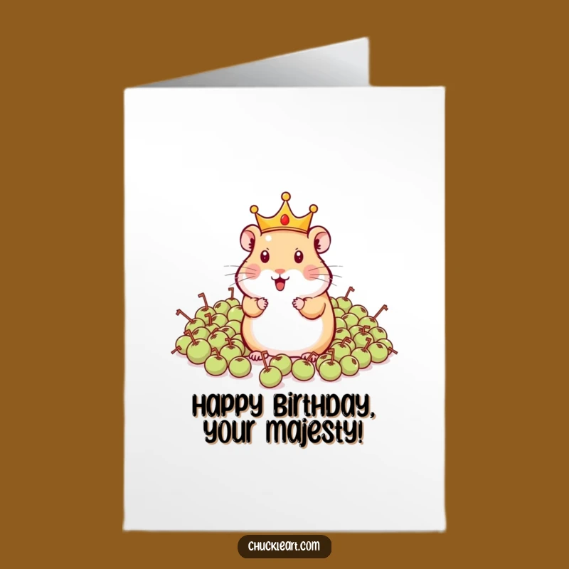 Free Printable Birthday Card: Hamster King's Pea Army - Funny Download!