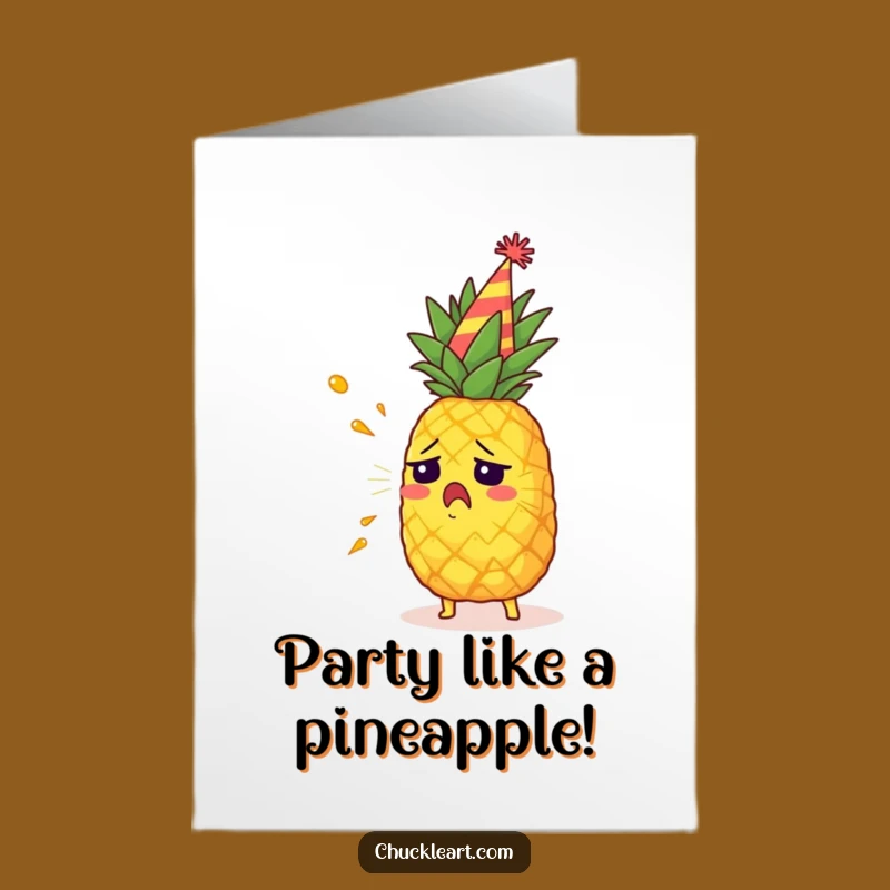 Funny Free Printable Birthday Card: Pineapple Party Surprise Downloadable Gift