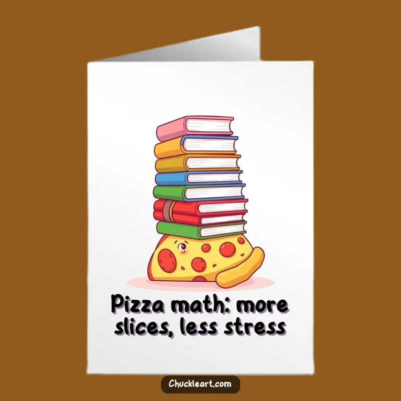 Funny Free Printable Birthday Card: Pizza Bookish Humor Downloadable Gift