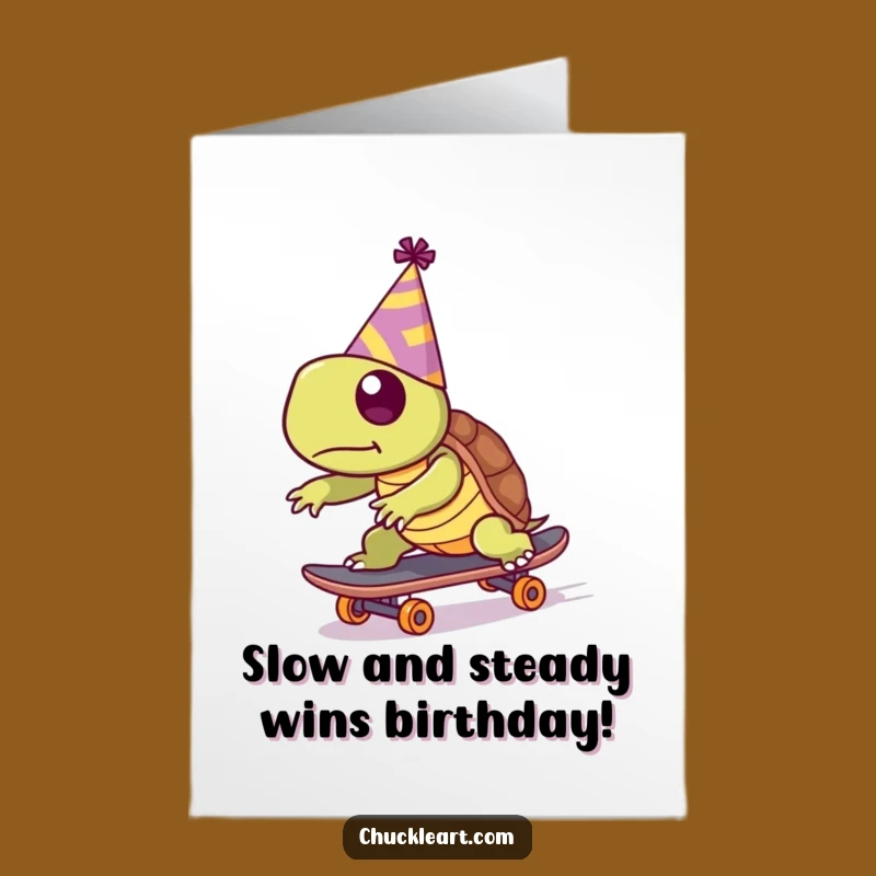 Free Printable Turtle Birthday Card - Funny Skater Gift for Him or Her