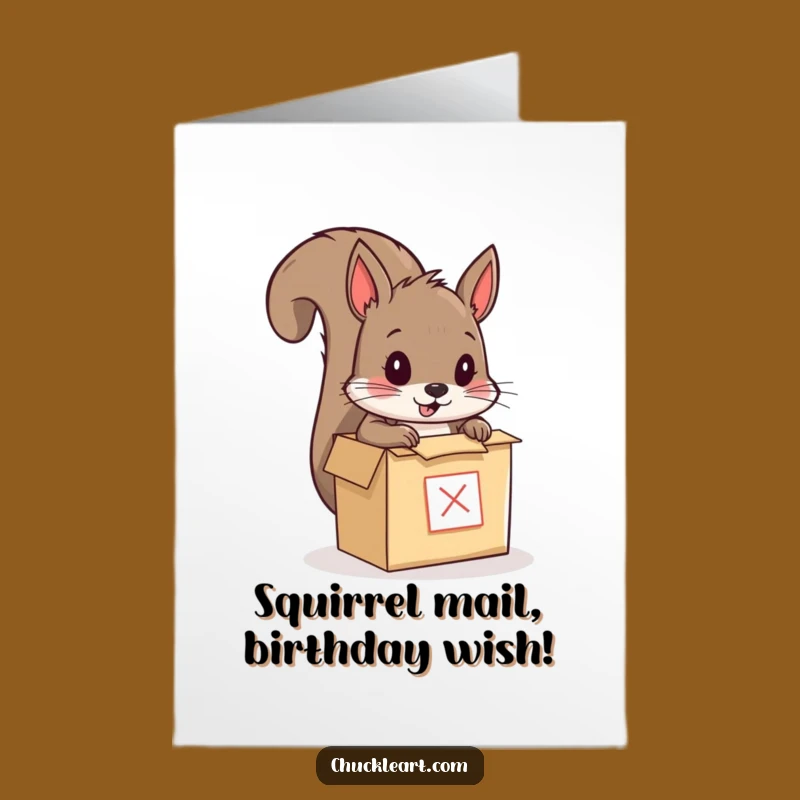 Free Printable Squirrel Mailbox Birthday Card - Funny Downloadable Gift for Him or Her