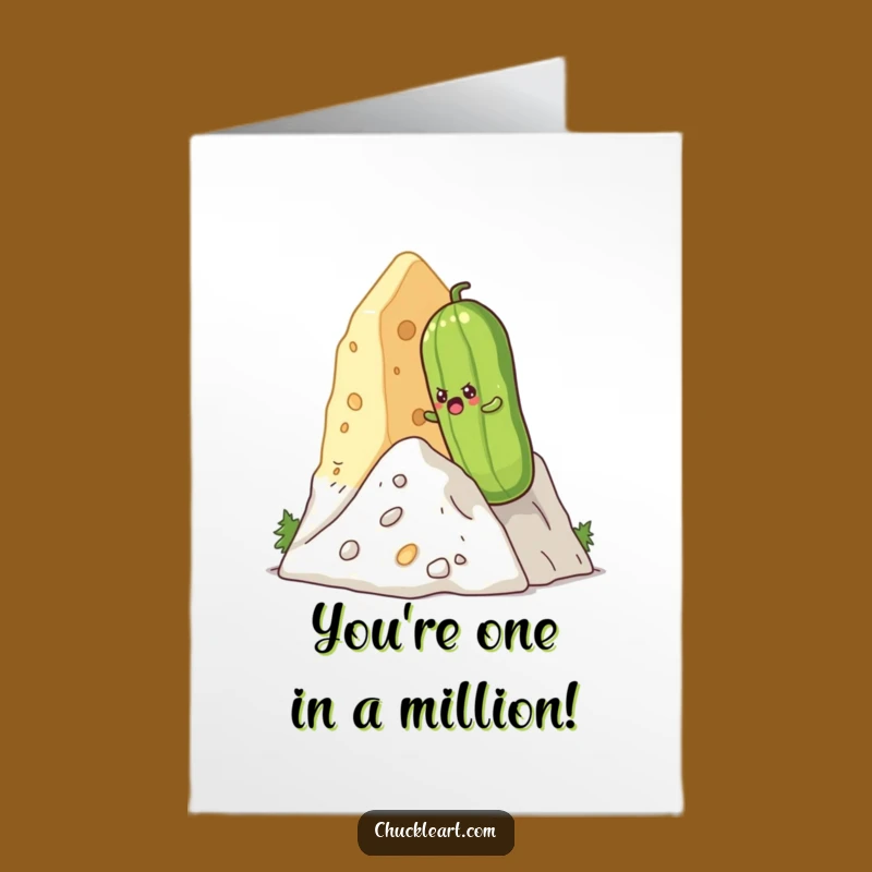 Free Printable Birthday Card: Pickle Climbing Cheese Mountain Birthday Download