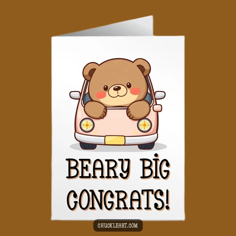 Free Printable Bear Congrats Card - Funny Achievement Downloadable Gift