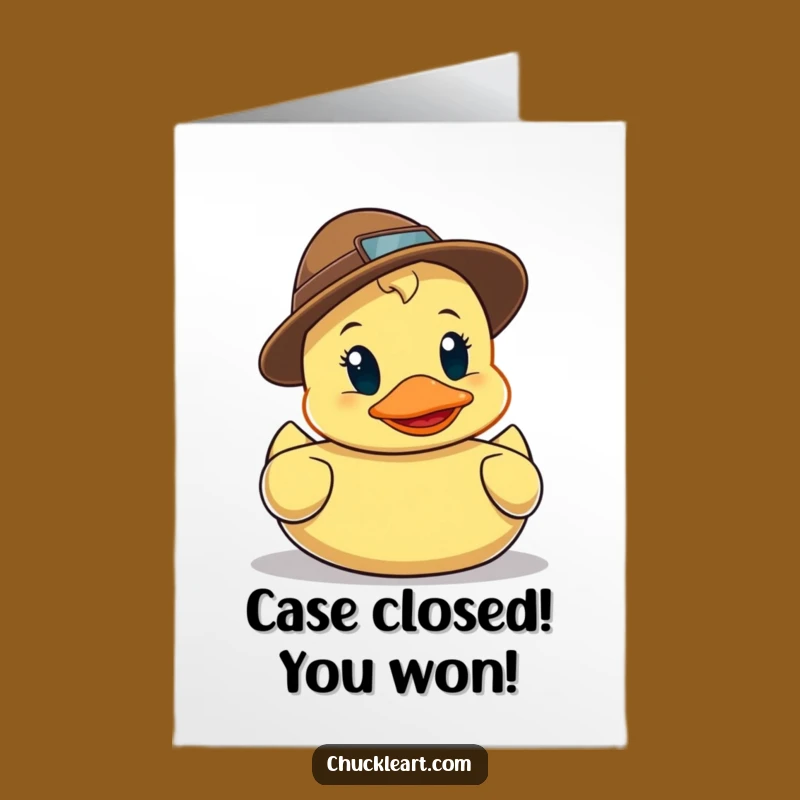 Free Printable Congrats Card: Detective Duck Cracks the Case Funny Gift