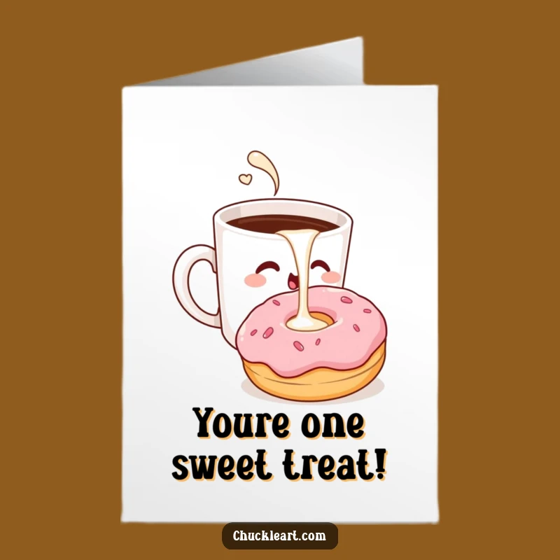 Free Printable Congrats Card: Funny Coffee Donut Surprise - Downloadable DIY Celebration