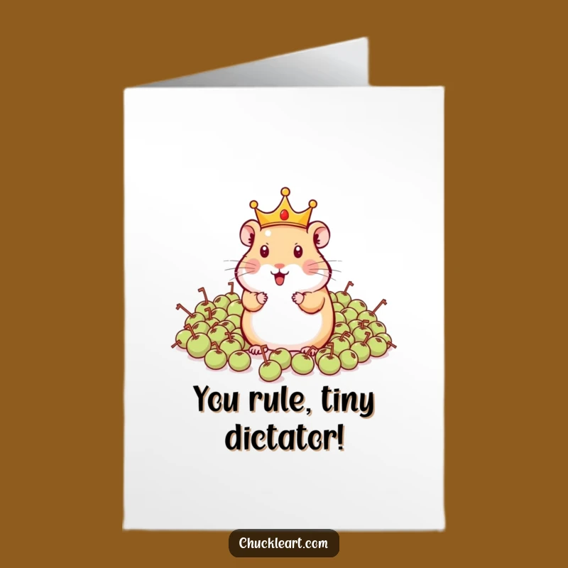 Free Printable Congrats Card: Hamster King's Victory - Funny Download
