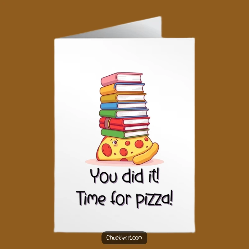 Free Printable Congrats Card: Pizza's Academic Triumph Funny Downloadable Gift
