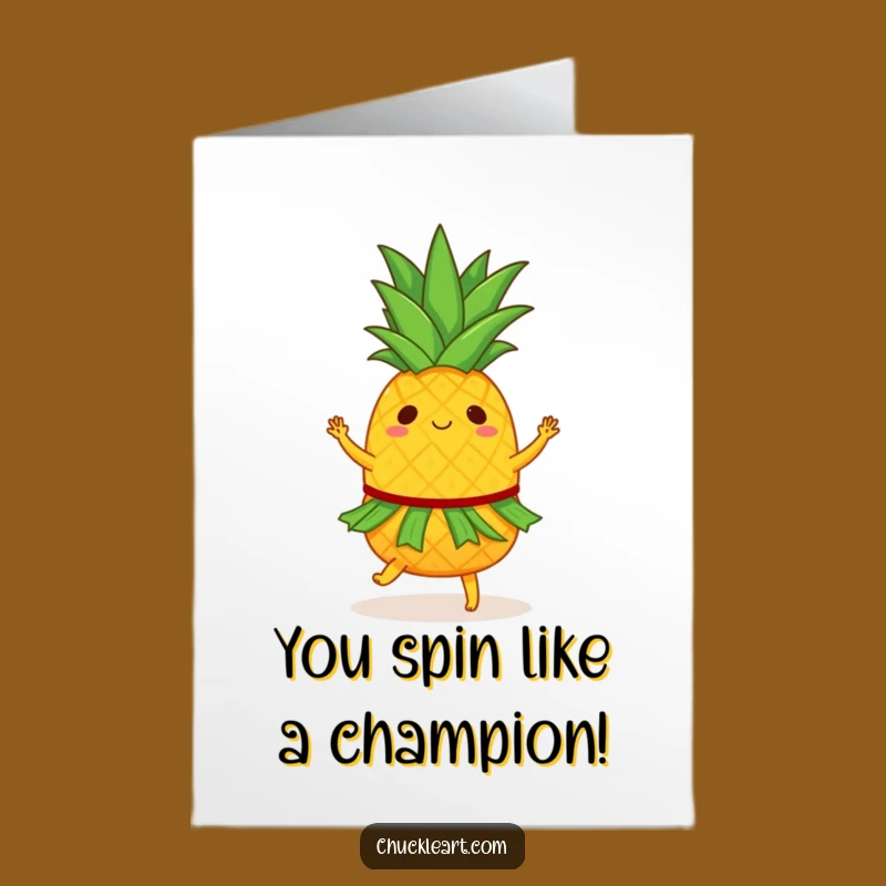 Free Printable Congrats Card: Spinning Pineapple Joy, Tropical Downloadable Gift