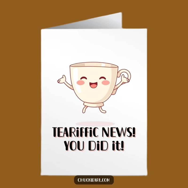 Free Printable Congrats Card: Teacup's Victory Dance Funny Gift