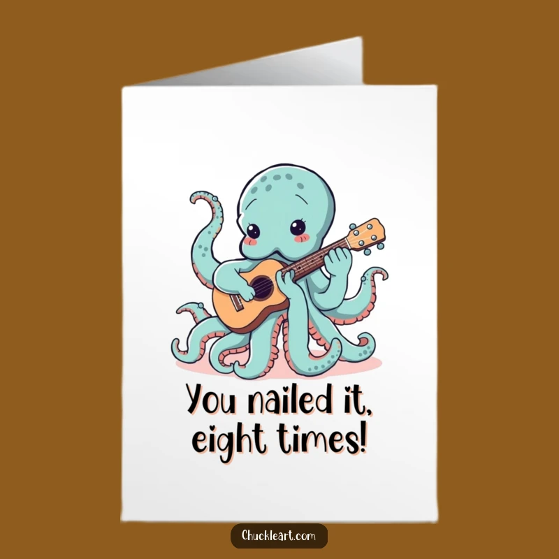 Free Printable Congratulations Card: Octopus Musical Success Downloadable
