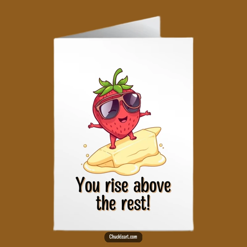 Free Printable Congratulations Card: Wacky Strawberry Surfer Downloadable Gift for Wins