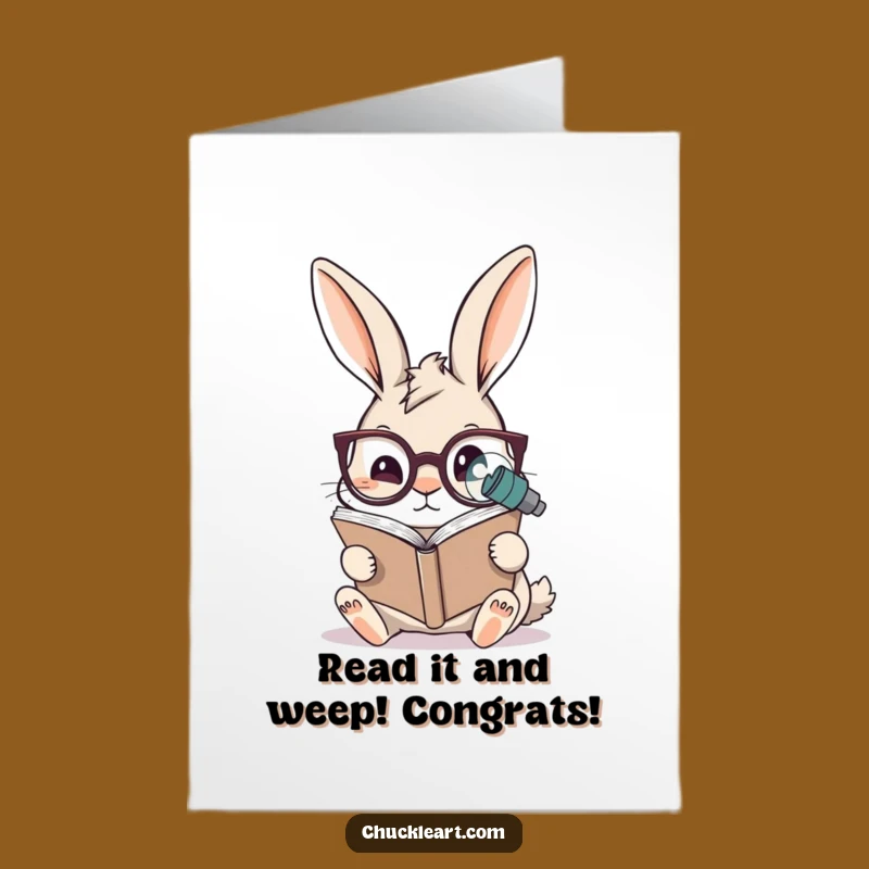 Free Printable Rabbit Reading Congrats Card - Bookworm Downloadable
