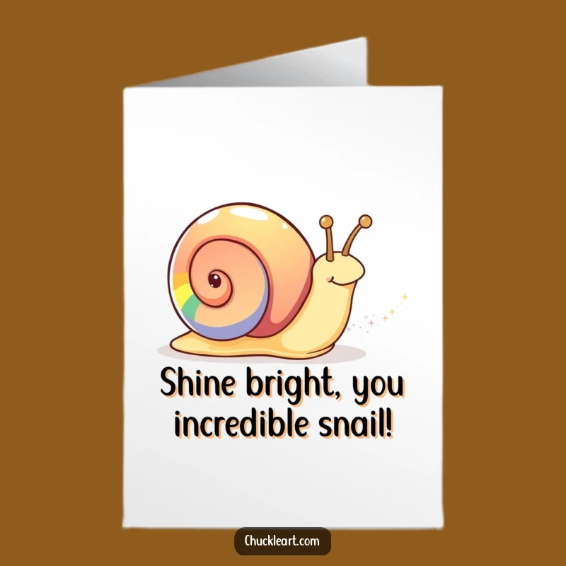Free Printable Rainbow Snail Congrats Card: Sparkle Your Success! Downloadable Shine!
