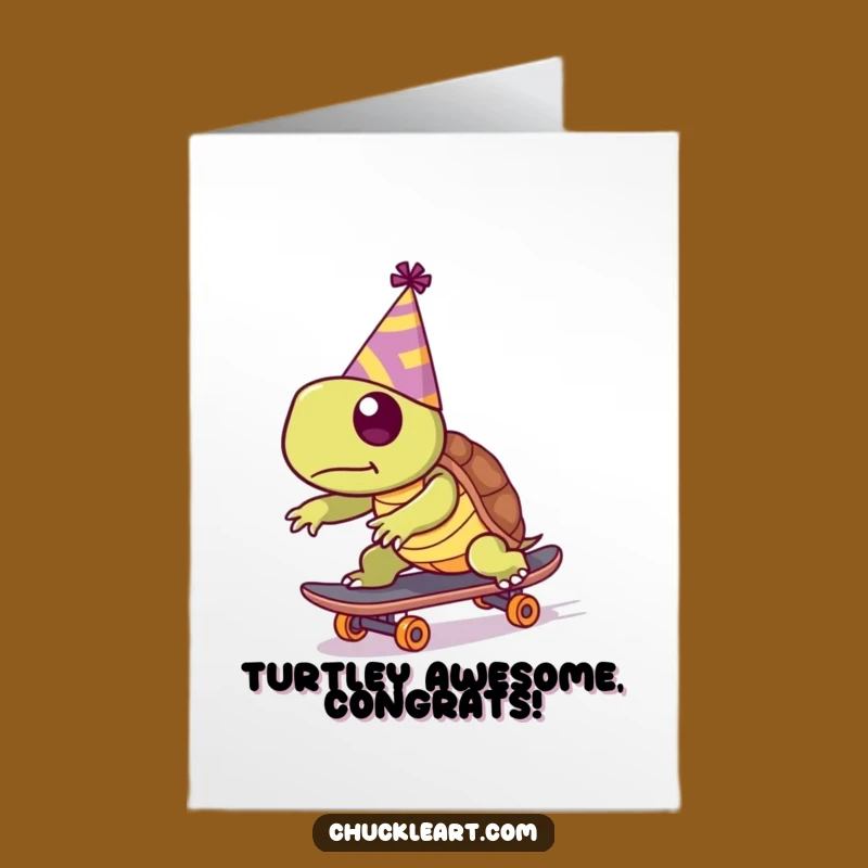 Free Printable Turtle Skater Congrats Card - Funny Downloadable Achievement Gift
