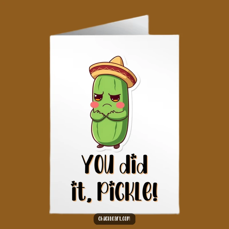 Free Printable Congrats Card: Hilarious Grumpy Pickle Hug - Downloadable DIY Celebration