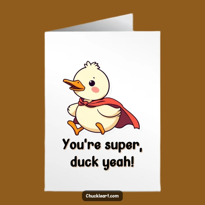 Free Printable Superhero Duck Congrats Card: Heroic Downloadable Gift for Wins!