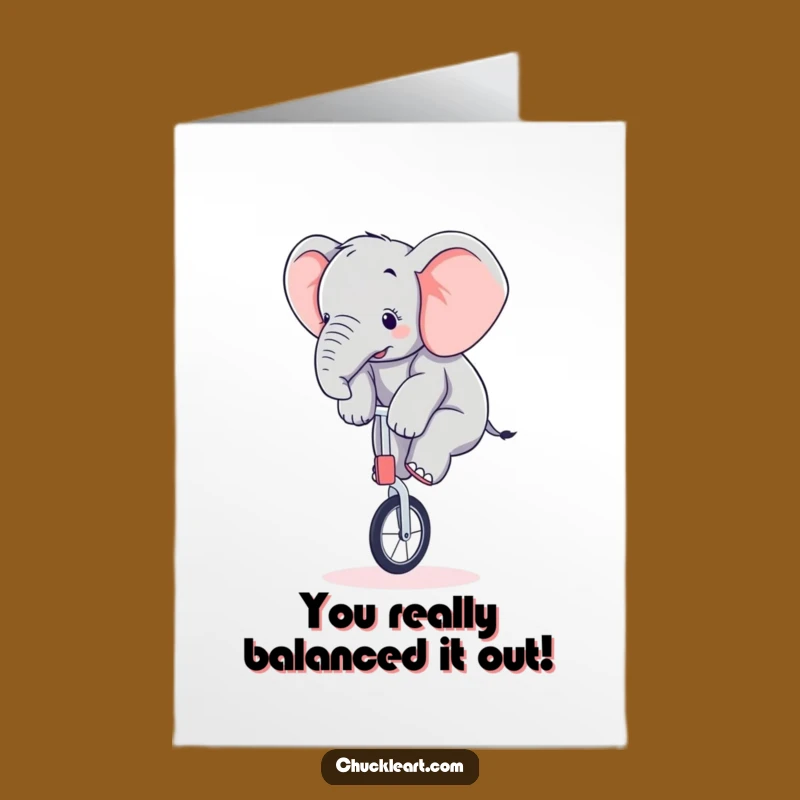 Free Printable Oops! Unicycle Elephant Congrats Card: Celebrate With Laughter! Downloadable!