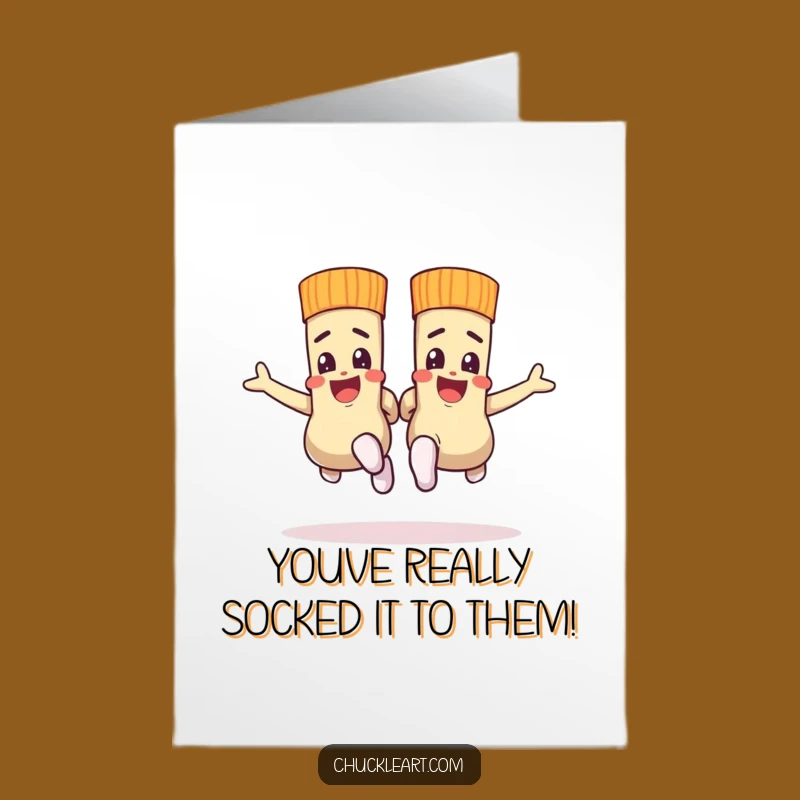 Funny Free Printable Congrats Card: Sock Race Victory - Downloadable Celebration!