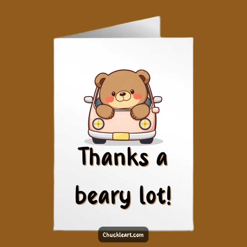 Free Printable Bear Thank You Card - Humorous Downloadable Gift