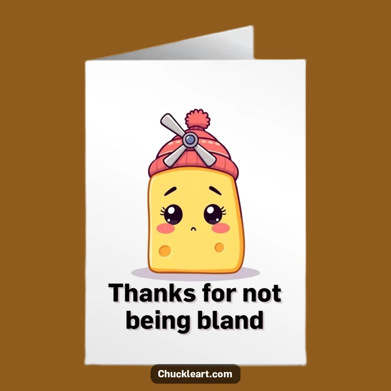 Free Printable Cheese Thank You Card: Propeller Beanie Gratitude - Funny Downloadable Gift