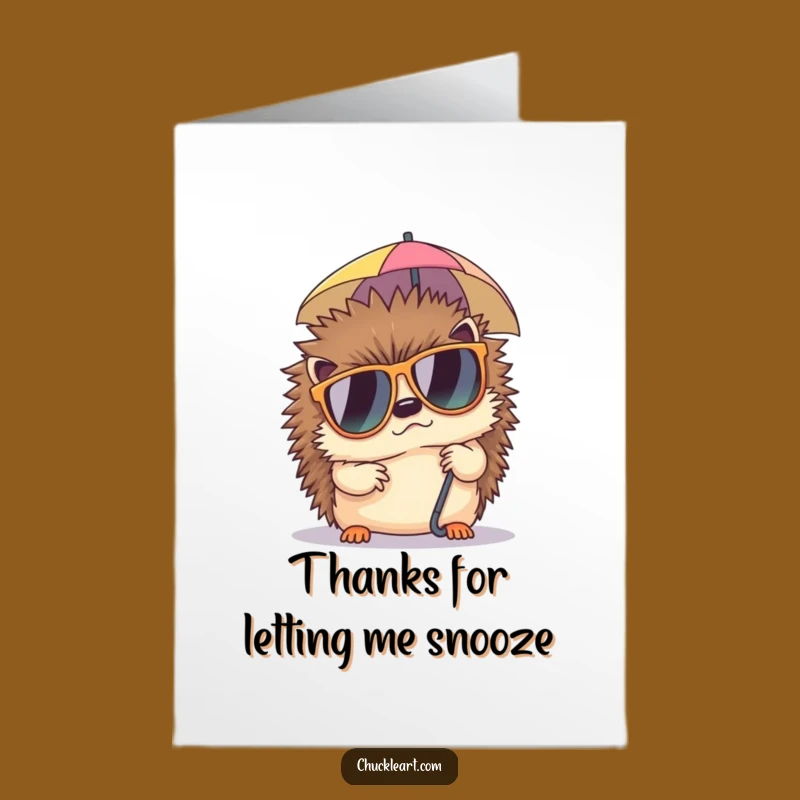 Free Printable Thank You Card: Grumpy Hedgehog's Chill, Downloadable Humor Gift