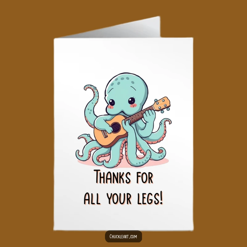 Free Printable Thank You Card: Octopus Ukulele Serenade Downloadable