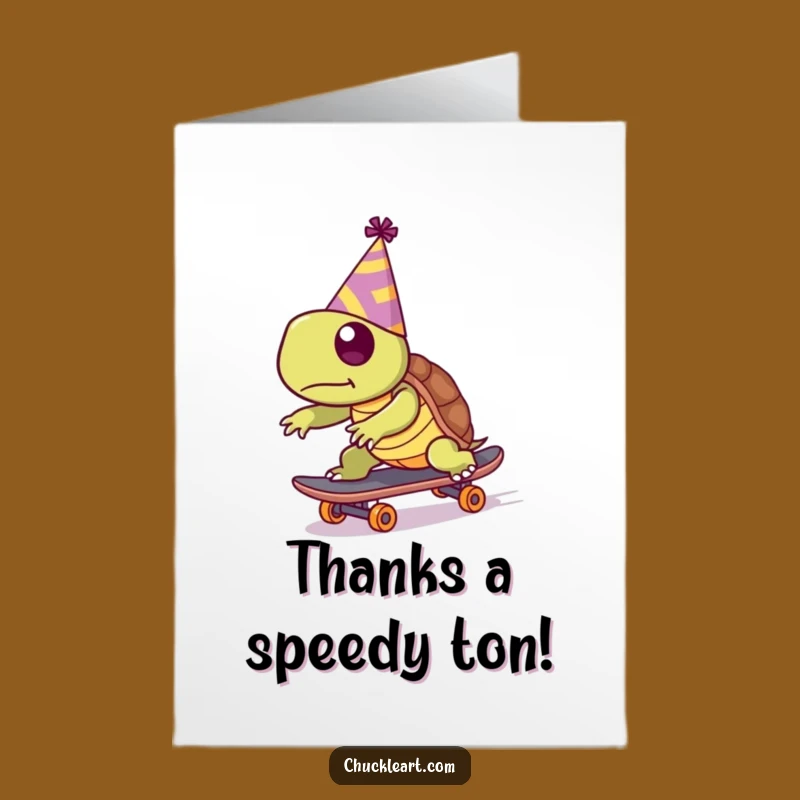 Free Printable Turtle Thank You Card - Humorous Skater Downloadable Gift