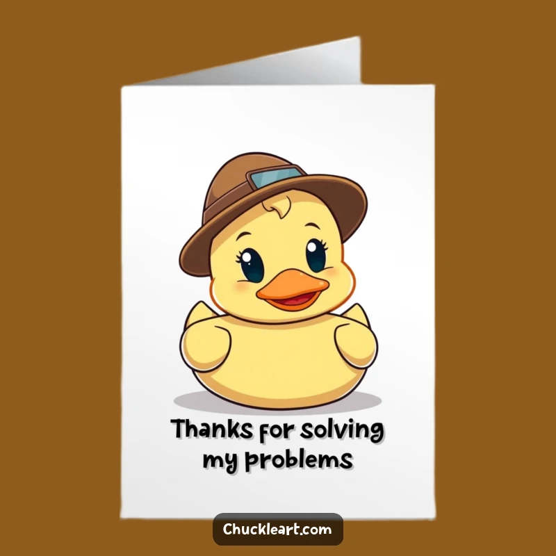 Funny Free Printable Thank You Card: Detective Duck's Gratitude Downloadable Gift