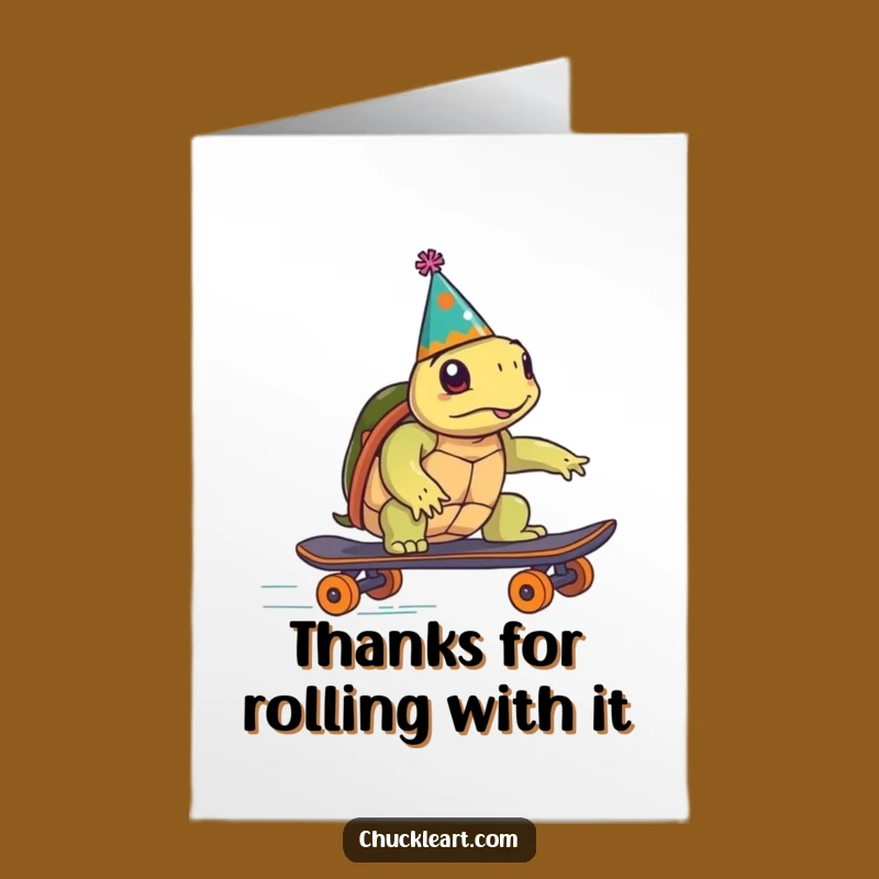 Hilarious Free Printable Thank You Card: Turtle Skater Thanks!