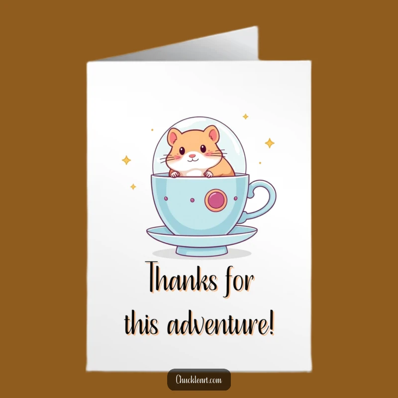 Humorous Free Printable Hamster Teacup Thank You Card - Downloadable