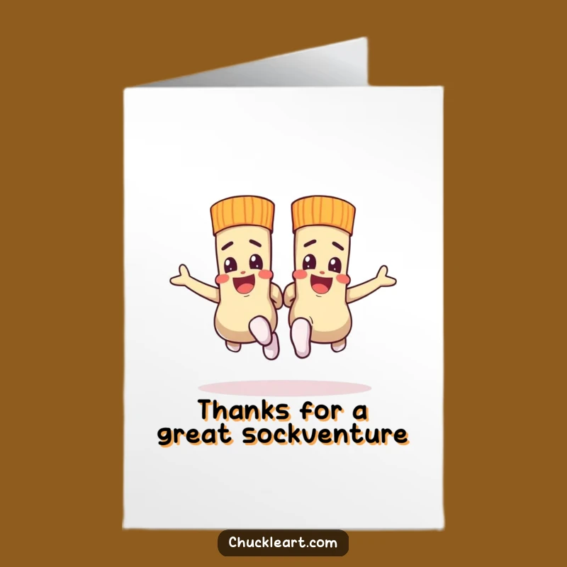 Funny Free Printable Thank You Card: Sock Race Thanks - Downloadable Gratitude!
