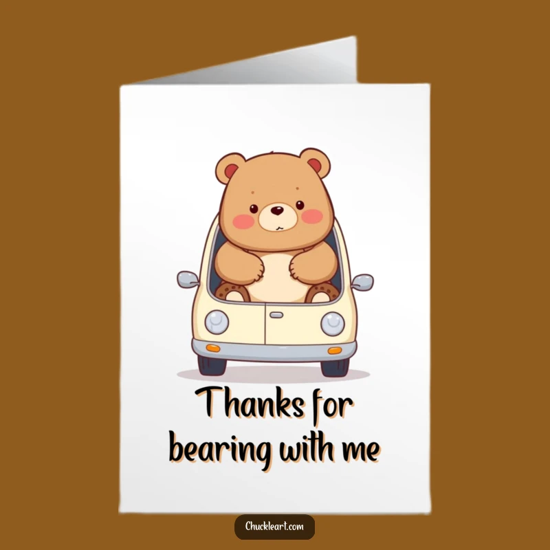 Funny Free Printable Thank You Card: Bear's Gratitude!