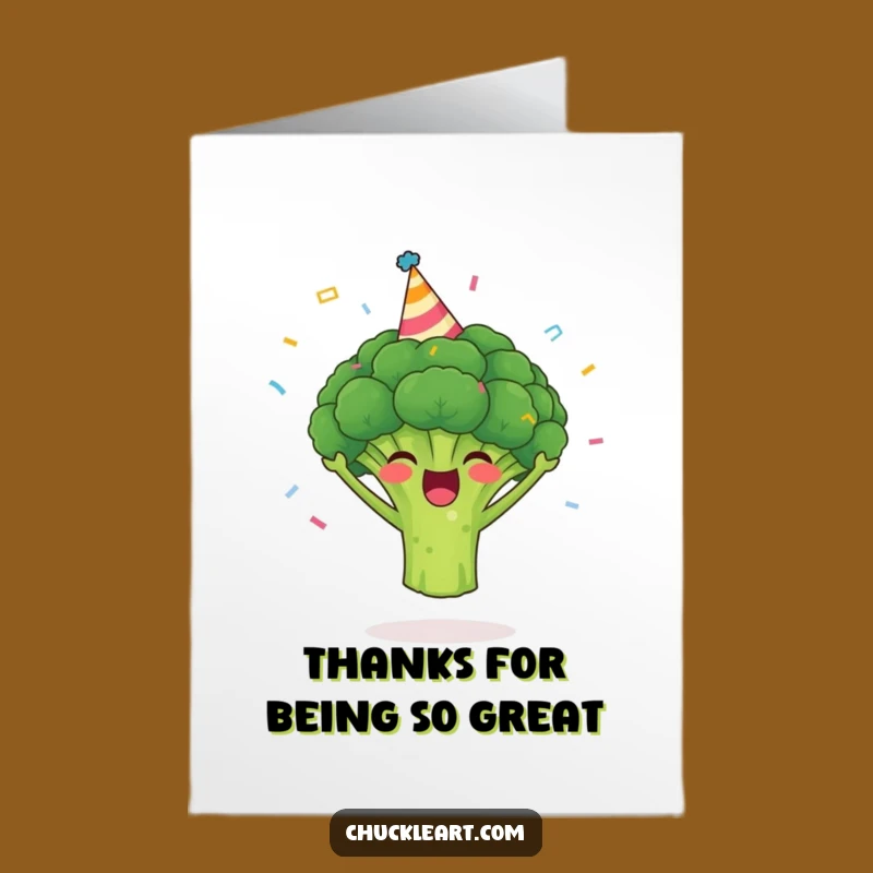Free Printable Thank You Card: Cheerful Broccoli's Party Thanks! Downloadable Gratitude!