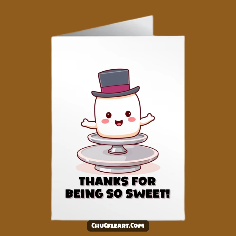 Free Printable Thank You Card: Funny Marshmallow Balancing, Unique Downloadable Gift