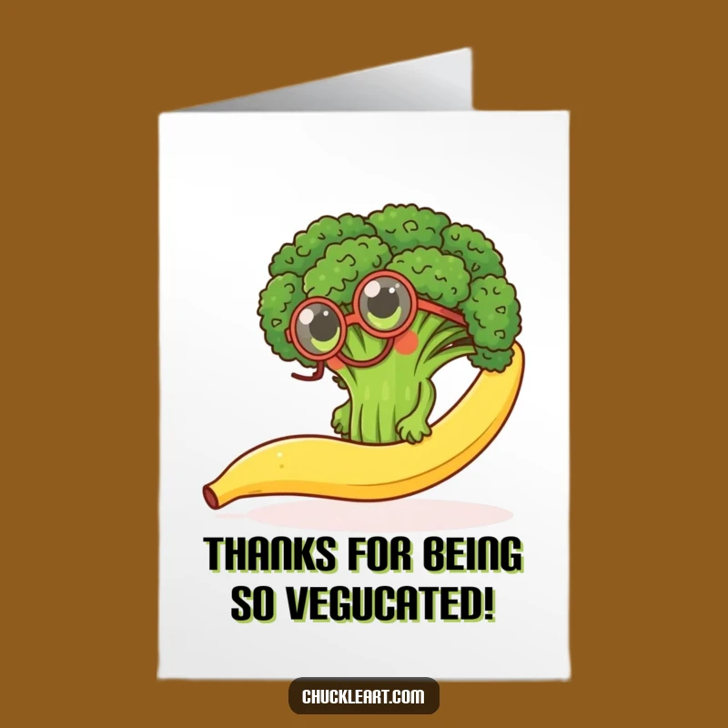 Free Printable Funny Thank You Card: Broccoli's Monocled Effort for Your Kind Gesture