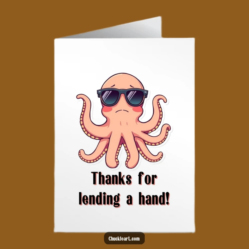 Free Printable Thank You Card: Octopus Shades Gratitude Downloadable Gift