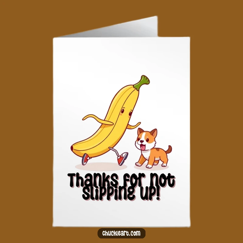 Free Printable Thank You Card: Banana Peel Prankster Downloadable Gift