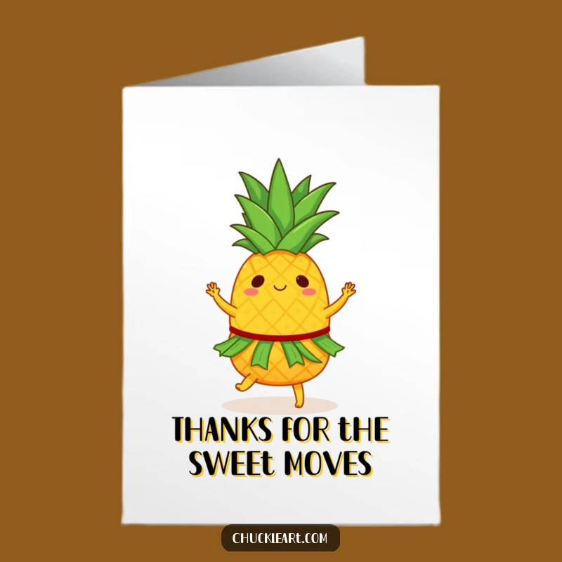 Free Printable Thank You Card: Pineapple's Dance, Fun Downloadable Appreciation Gift