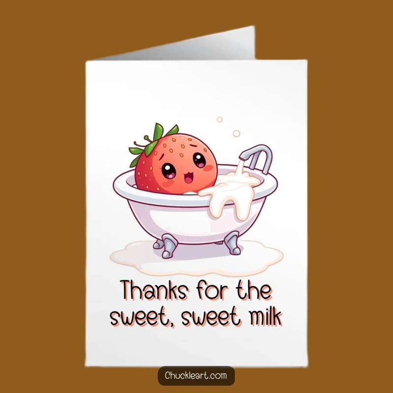 Funny Free Printable Thank You Card: Strawberry Milk Bath Oops - Downloadable Gratitude!